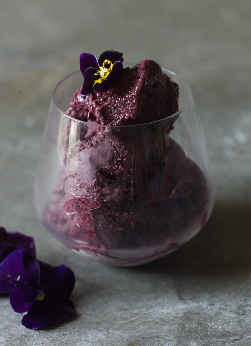 Blueberry, Orange and Crème de Cassis Sorbet