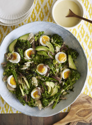 Charred Broccoli, Chicken and Cos Salad with Caesar Dressing