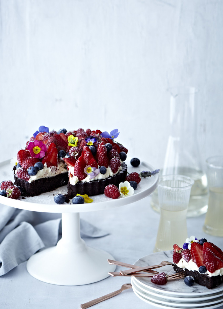 Chocolate Frangipane Tart with Berries