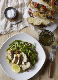 Lemon and Basil Chicken with String Beans and Zucchini