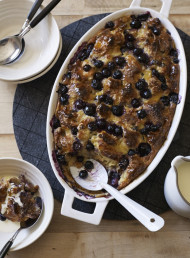 Blueberry and Banana Bread Pudding