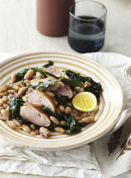 Duck Breast with White Beans and Sage