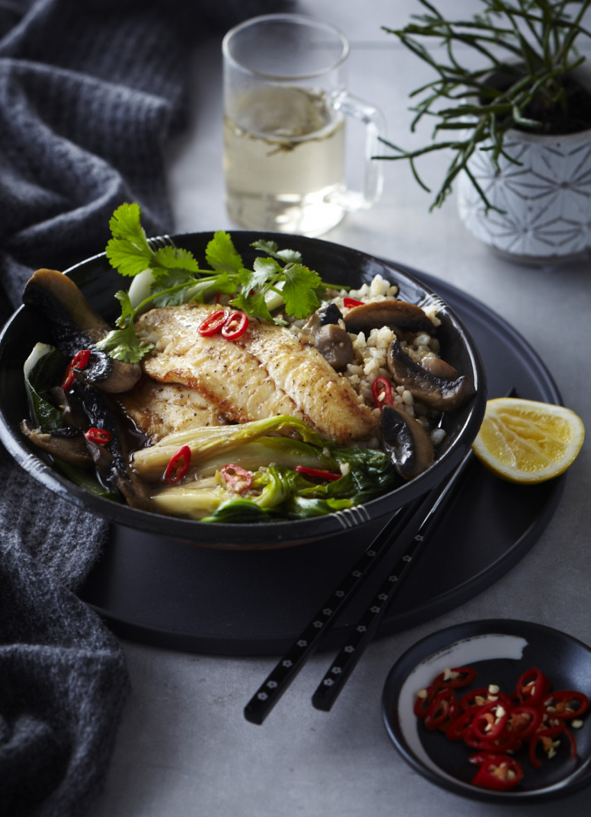 Soy and Ginger Fish with Mushrooms and Greens » Dish Magazine