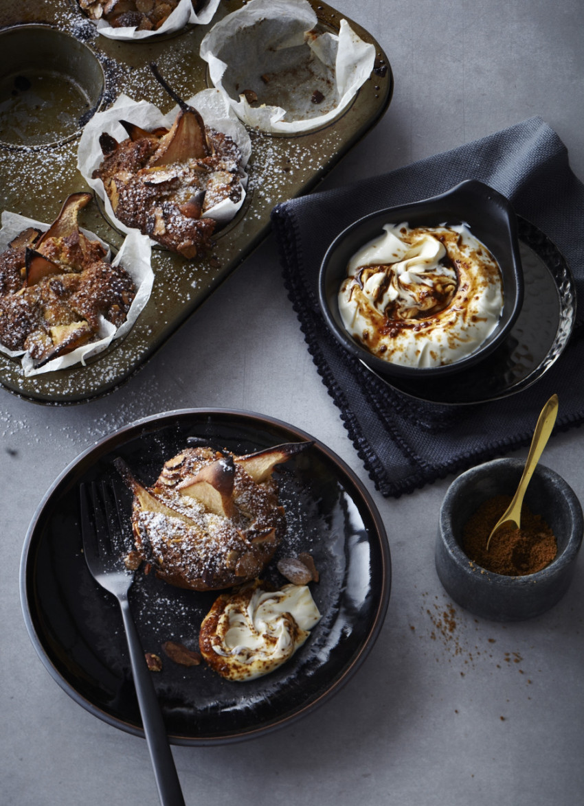 Fresh Pear, Almond and Ginger Cakes