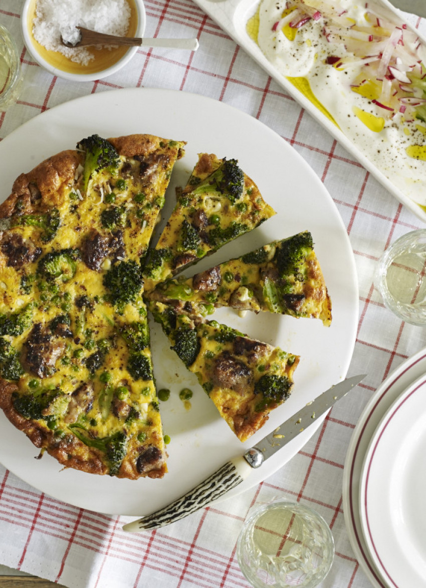 Italian Sausage, Broccoli and Pea Frittata