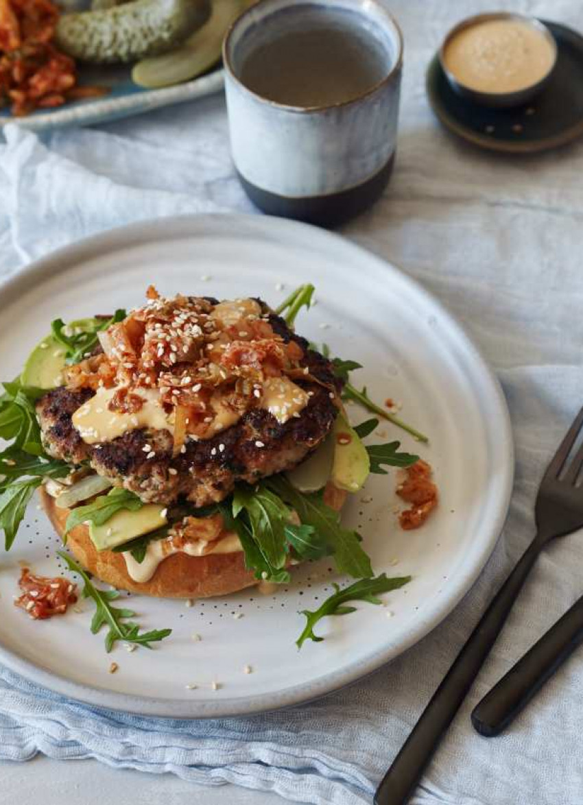 Pork Kimchi Burgers 