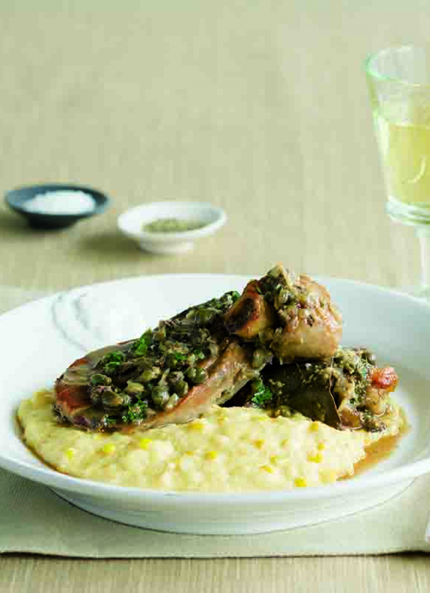 Soft Polenta with Fresh Corn and Ossobuco