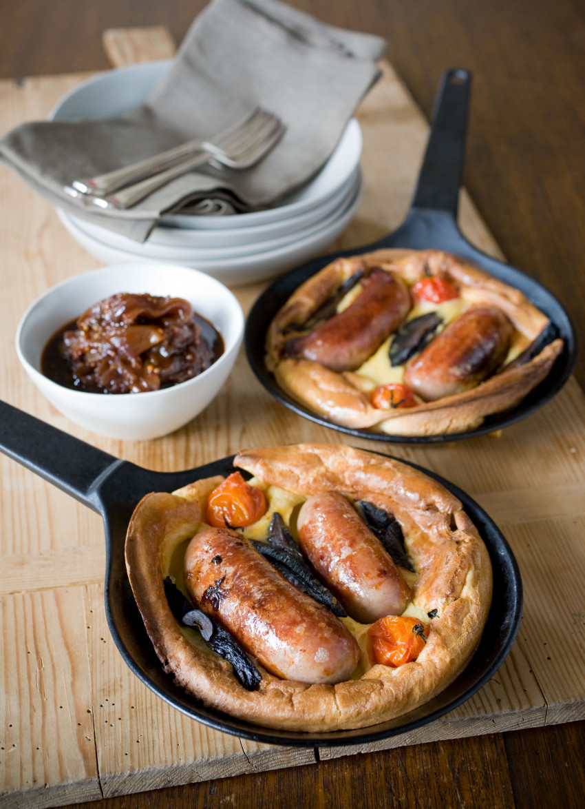 Toad in the Hole with Dark Ale Roasted Onions