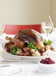 Roast Turkey with a Forest Mushroom and Bacon Stuffing