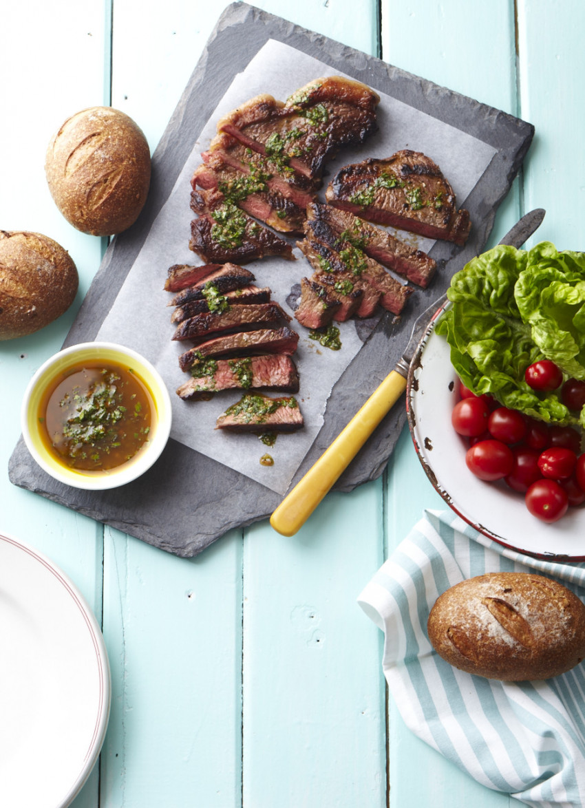 Barbecued Rump Steak with Chimichurri Sauce