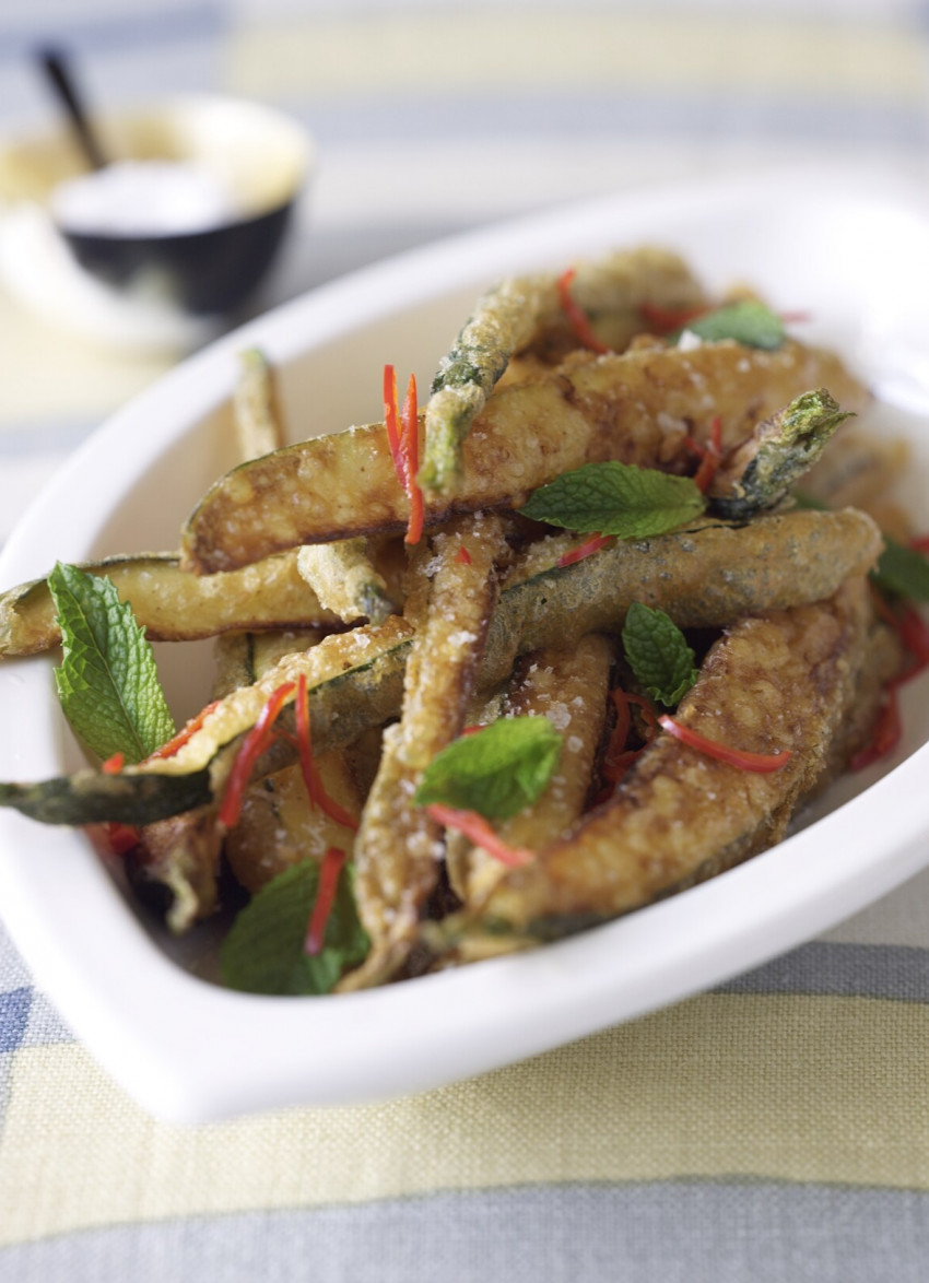 Crisp Zucchini Fries with Chilli and Mint