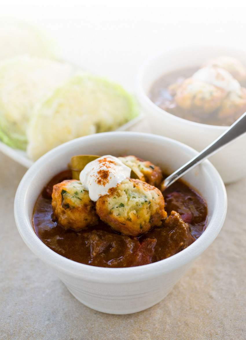 Beef Goulash with Parsley Dumplings