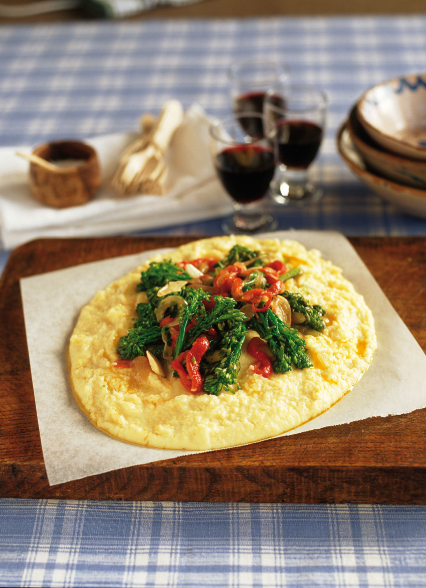 Potato Polenta with Braised Broccolini and Chilli