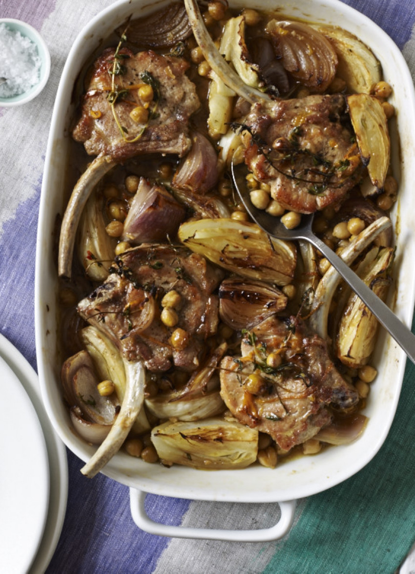 Pork Chops, Chickpeas and Fennel