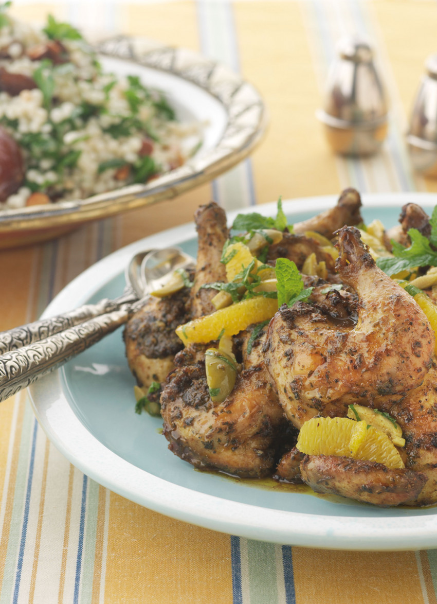 Moroccan Chicken with Orange and Mint Salsa