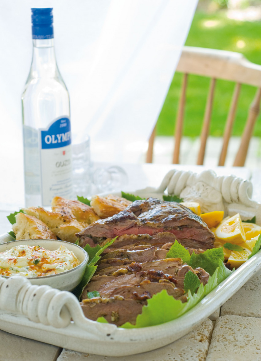 Butterflied Leg of Lamb with Pecorino and Herbs