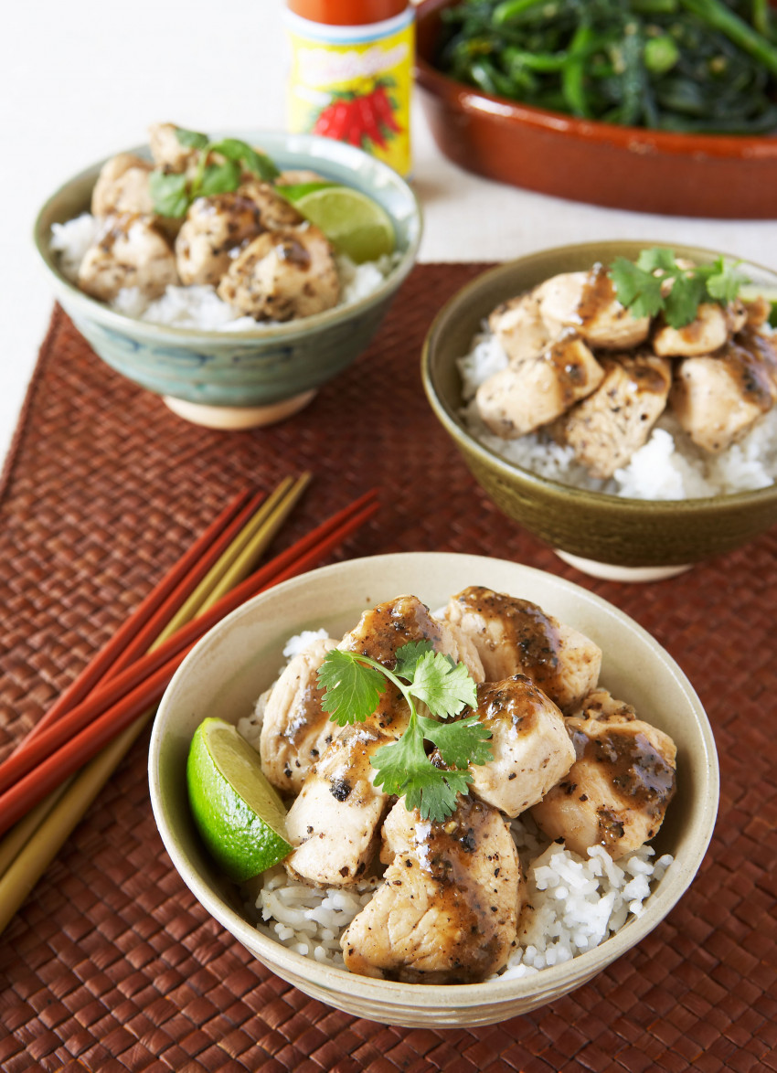 Chicken Fried with Garlic and Black Pepper