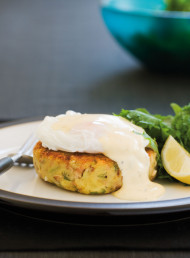 Smoked Fish Hash Cakes with Poached Eggs and Hollandaise