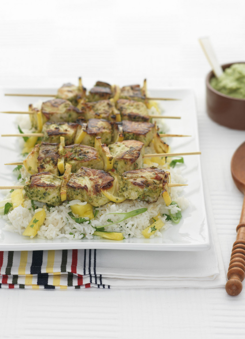 Broadbill Kebabs with Lemongrass and Avocado Sauce