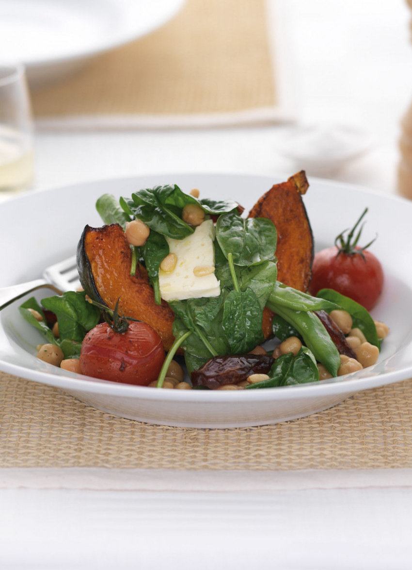 Roast Pumpkin Salad with Chickpeas and Feta