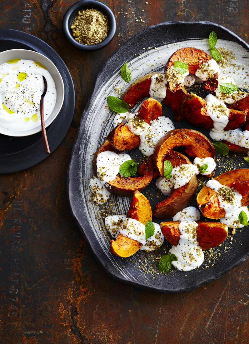 Nutmeg Roasted Pumpkin with Coconut Yoghurt and Dukkah