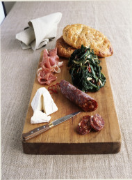 Aromatic Greens with Pide and Prosciutto