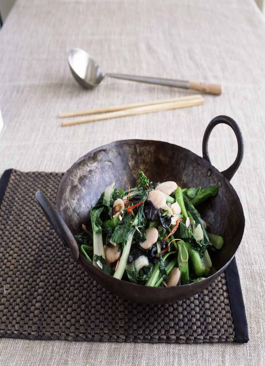 Bok Choy with Water Chestnuts and Ginger