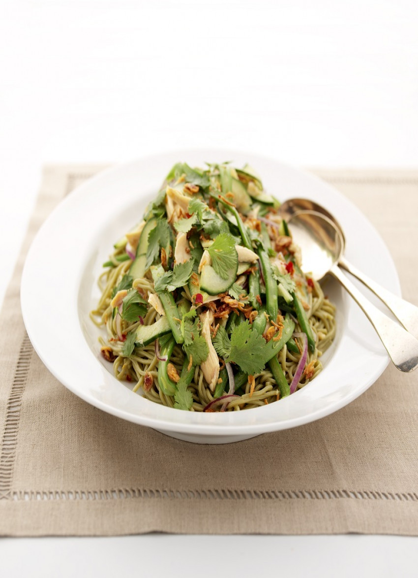 Rice Wine Poached Chicken and Soba Noodle Salad