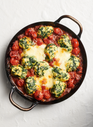 Baked Spinach and Ricotta Gnocchi with Cherry Tomatoes