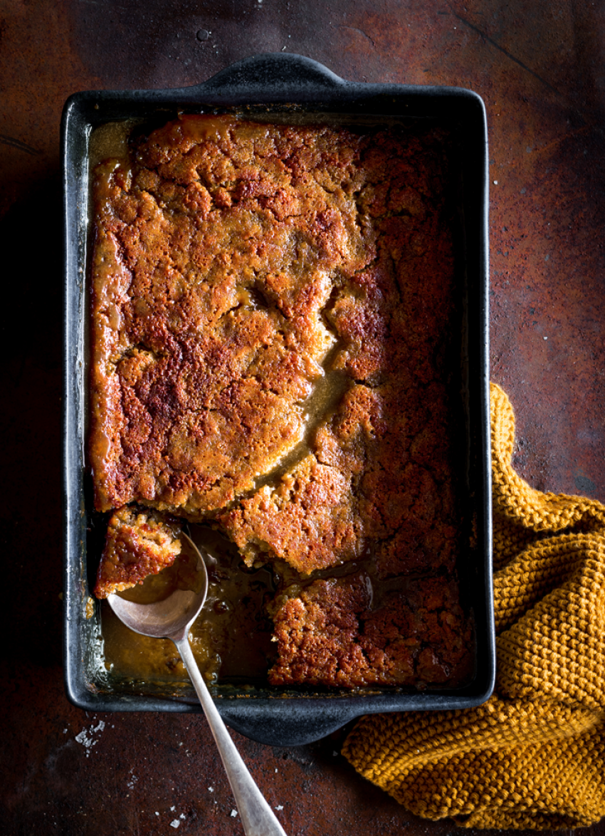 Banana and Date Self-Saucing Pudding