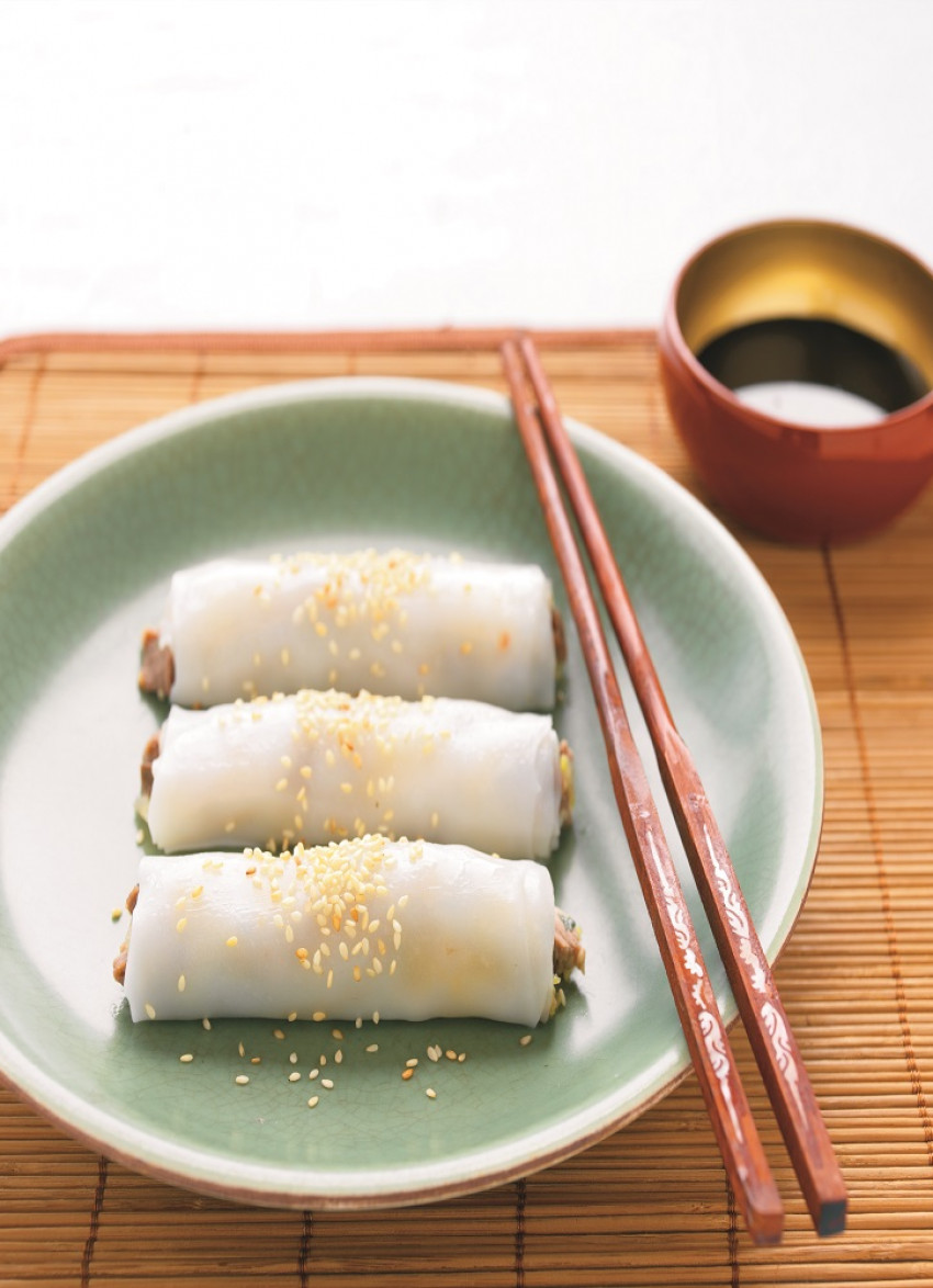 BBQ Duck and Rice Noodle Rolls