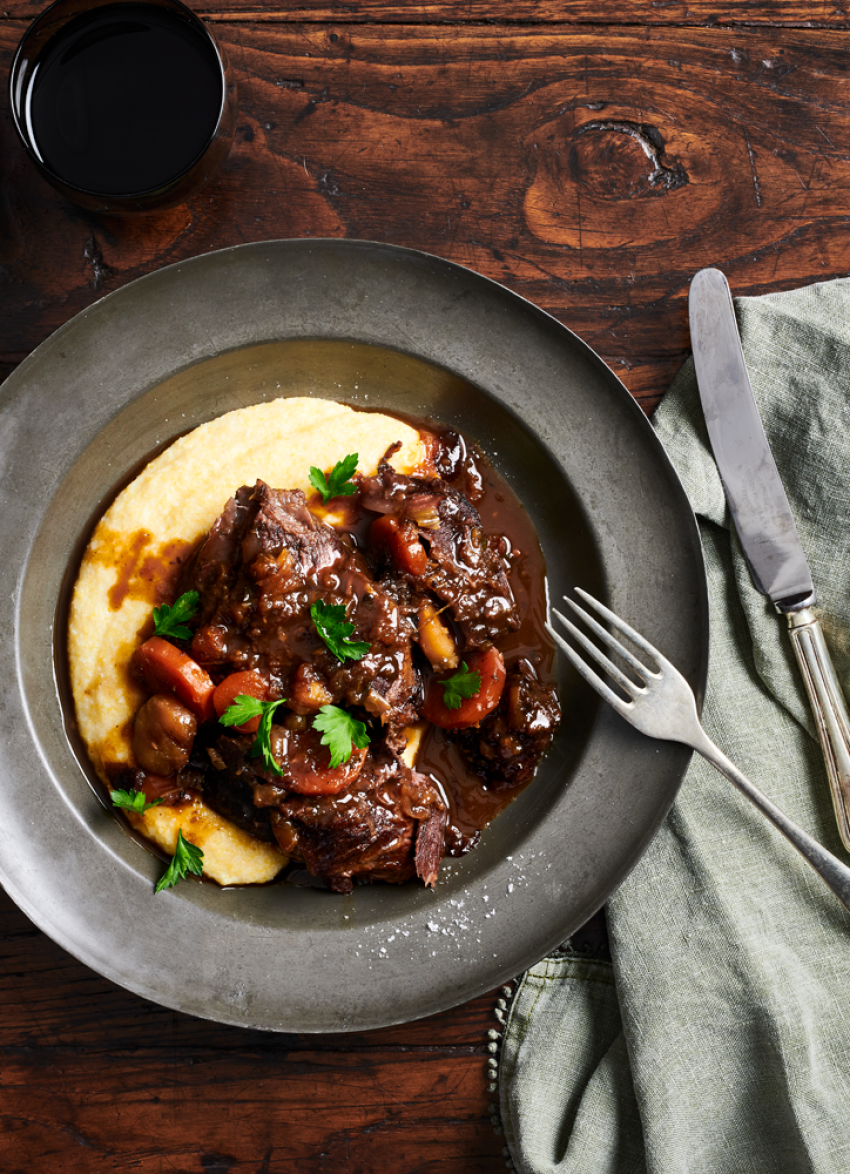 Beef Cheeks with Parmesan Polenta 