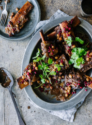 Sticky Pomegranate Molasses Braised Beef Short Ribs