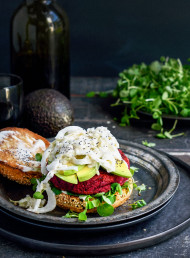 Beetroot and Chickpea Burgers with Fennel Slaw