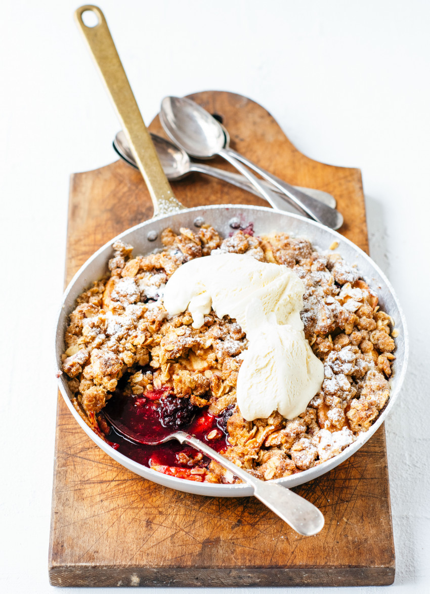 Berry and Apple Coconut Crumble