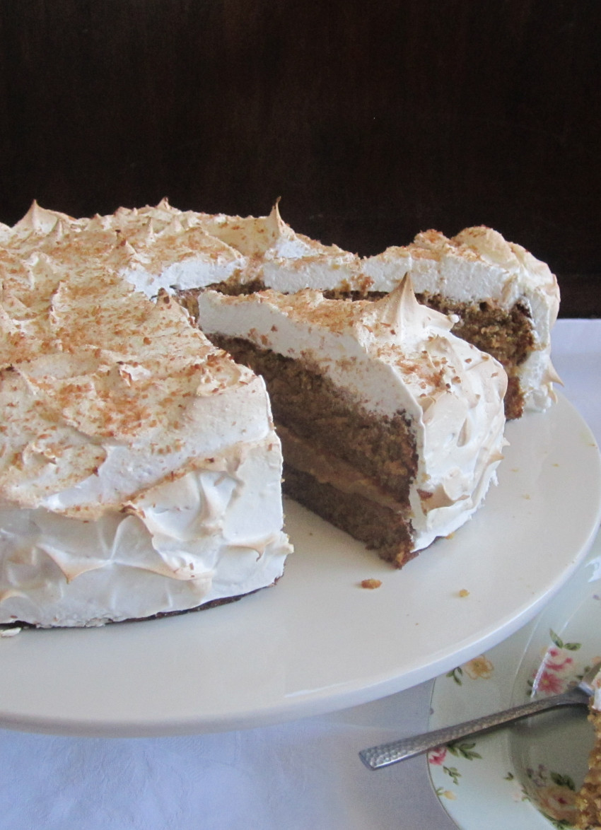 Pumpkin Cake with Ginger Chocolate and Meringue - A Cookie Named Desire