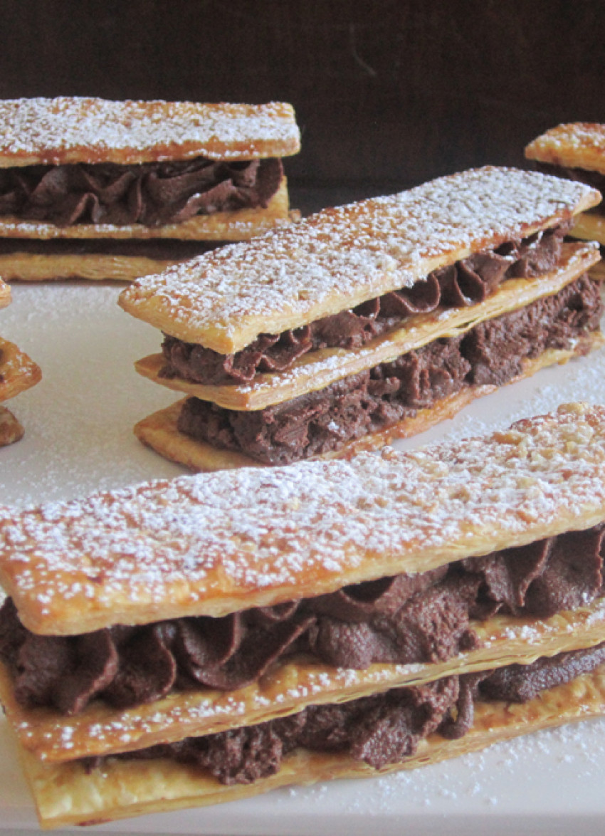 Caramelised Peanut and Chocolate Napoleons