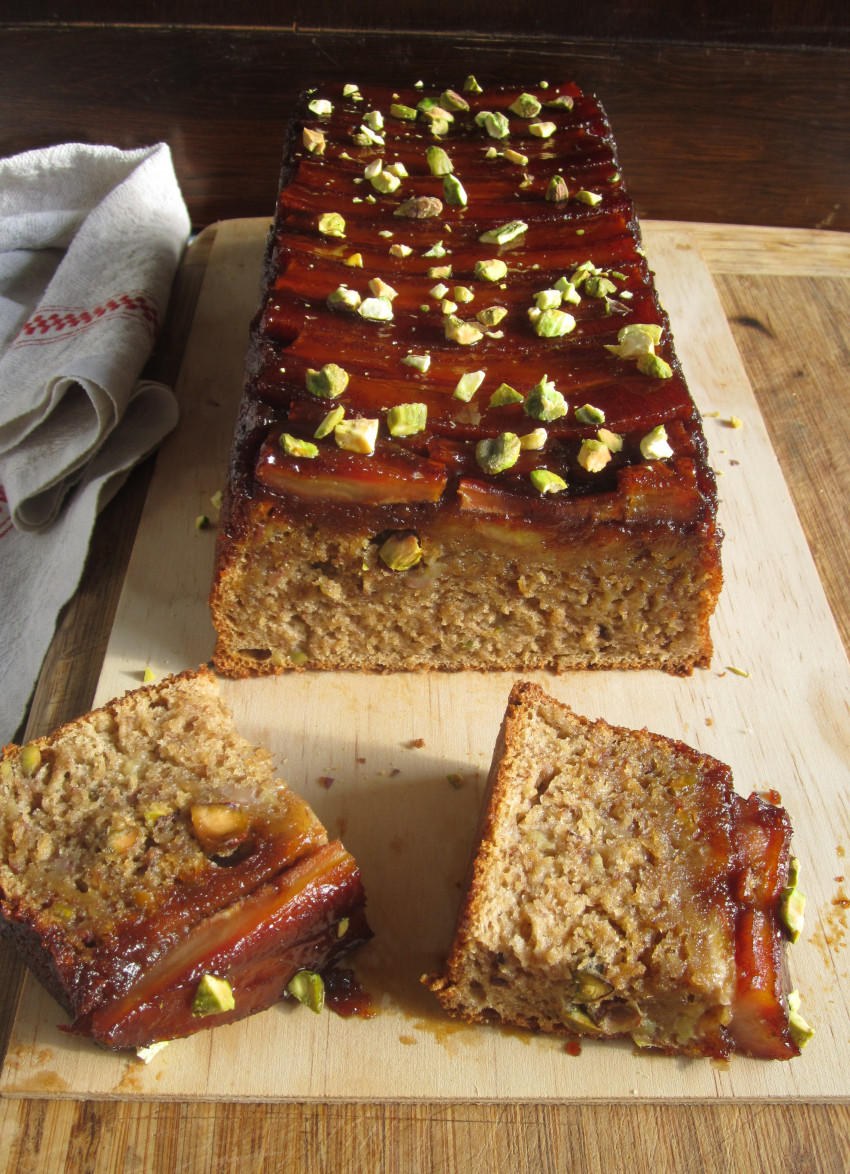 Caramelised Banana and Pistachio Loaf