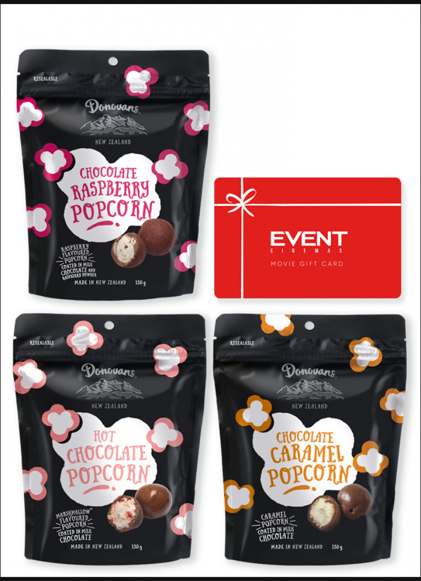 Win a Donovans Chocolate Popcorn and EVENT Cinemas Prize Pack