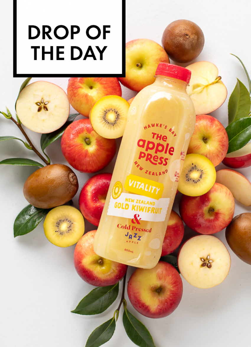 Drop of the Day - The Apple Press Gold Kiwifruit & Cold Pressed JAZZ Apple Juice