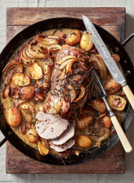 Braised Pork with Herbs, Bacon and Baby Potatoes