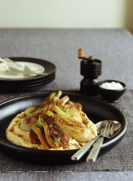 Braised Fennel with Hummus and Harissa Oil
