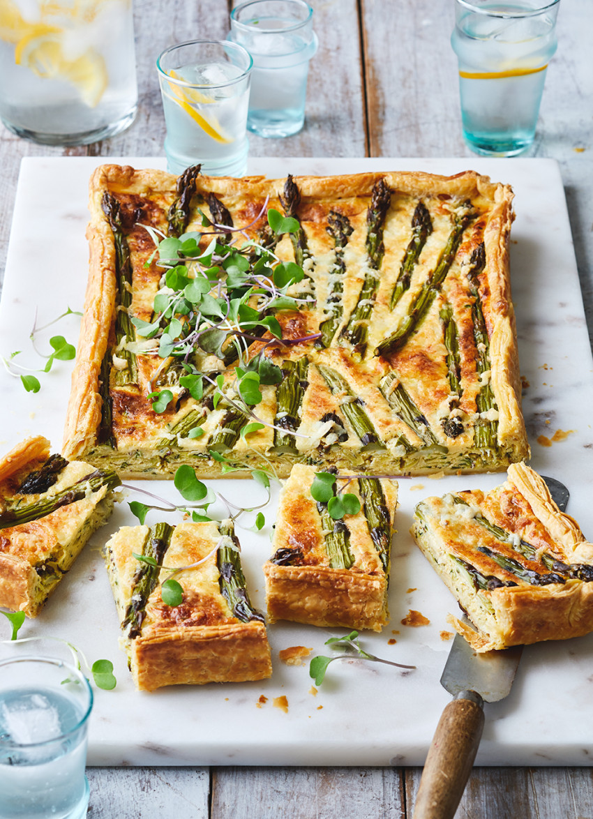 Asparagus, Halloumi and Mustard Tart