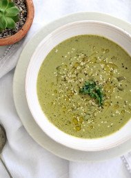Roasted Broccoli, Leek and Kale Soup