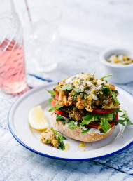 Mussel and Zucchini Burgers with Lemon and Caper Mayo