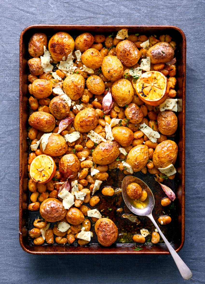 Butter Bean, Lemon and Potato Tray Bake (gf) (v)