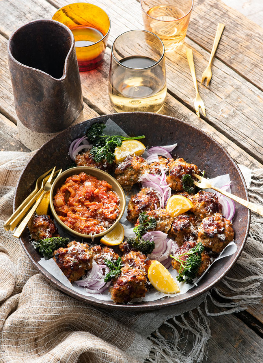 Smoky Baked Chicken Meatballs