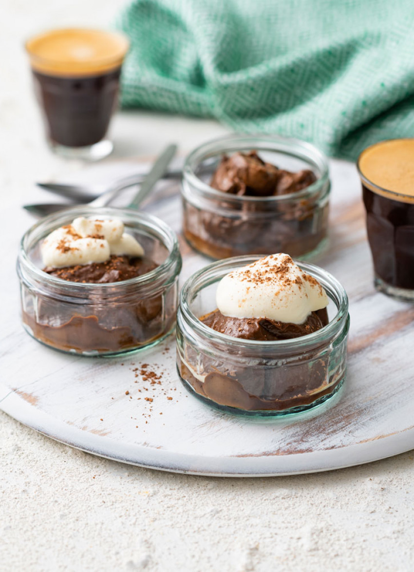 One-Bowl Chocolate and Nut Butter Mousse Pots