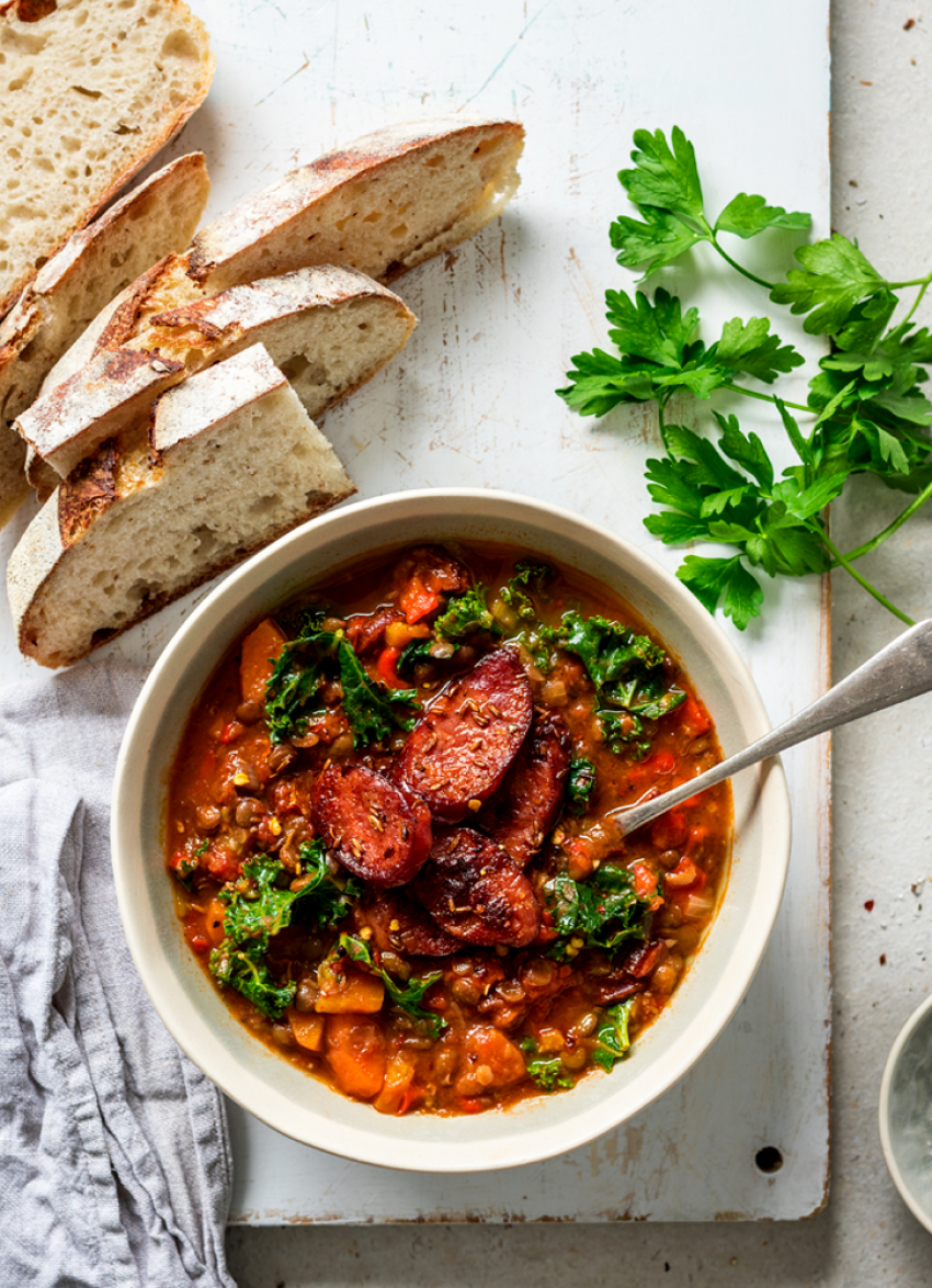 Spicy Chorizo Lentil Soup