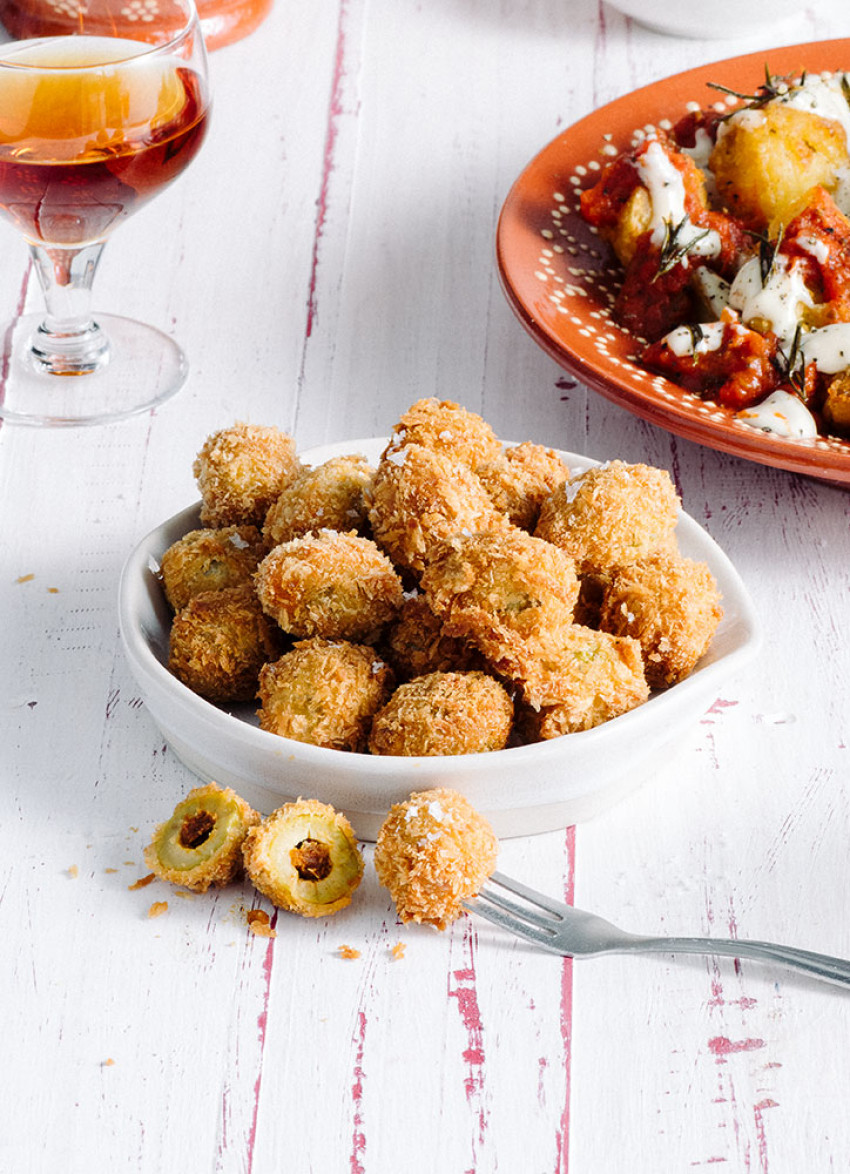 Chorizo-stuffed Fried Green Olives